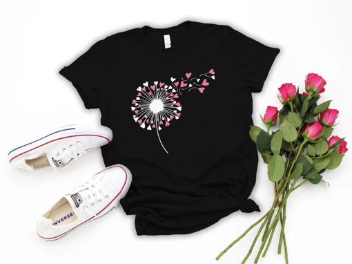 Dandelion Heart Shirt, Valentine Tee,Wildflower Shirt,Dandelion Shirt Valentines Day,Valentine Flower Shirt,Lovers Shirt,Gift for Valentines