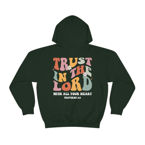 Trust In The Lord Hoodie Retro Christian Hoodie Christian Merch Jesus Hoodie Mental Health Hoodie Christian Clothes Jesus Clothes Y2k Hoodie