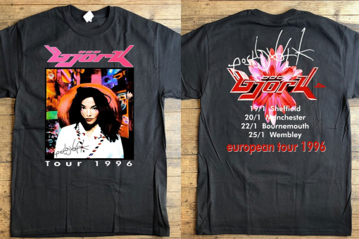 Bjork Post European Tour 1996 T-Shirt, Bjork Tour ’96 T-Shirt, Bjork T-Shirt, Bjork Post Tour Shirt, Bjork 1996 Post T-Shirt, 90s Music Tee