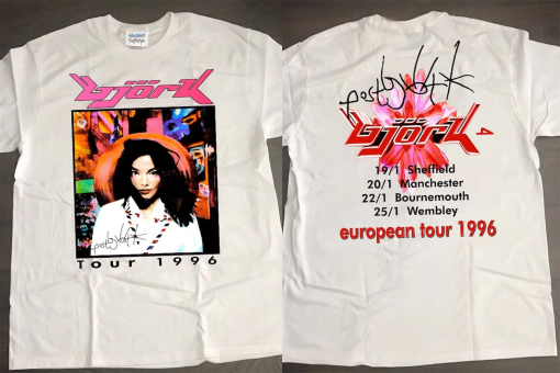 Bjork Post European Tour 1996 T-Shirt, Bjork Tour ’96 T-Shirt, Bjork T-Shirt, Bjork Post Tour Shirt, Bjork 1996 Post T-Shirt, 90s Music Tee