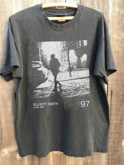 Elliott Smith / 2:45am / Minimalist Graphic Artwork Design aesthetic shirt, vintage Elliott Smith 90s rock band tee, Elliott Smith merch