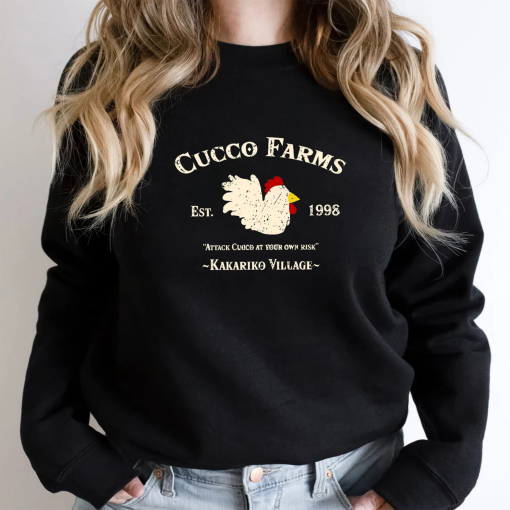 Cucco Farms T-Shirt Sweatshirt Hoodie, Link to the past shirt, Legend of Zelda Shirt, LOZ Shirt, The Hyrule Fantasy Legend of Zelda, Zelda