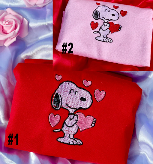 Snoopy Valentines Embroided Sweatshirt