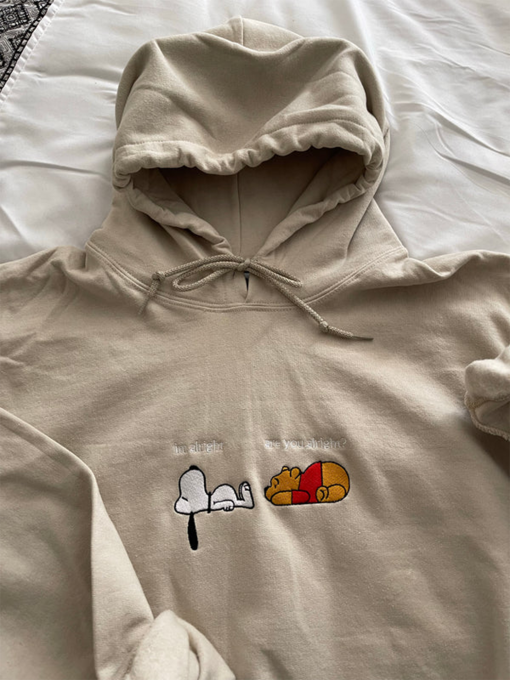 Snoopy x winnie Embroidered hoodie