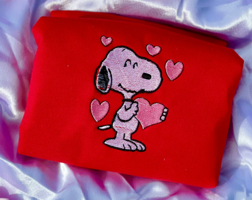 Snoopy Valentines Embroided Sweatshirt