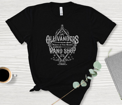 Wand Shop T-Shirt – Universal Trip Shirt, Subtle Potter Shirt, Potter Fan Gift, Subtle Potter Shirt, Minimal Potter Shirt, Wizard Wand