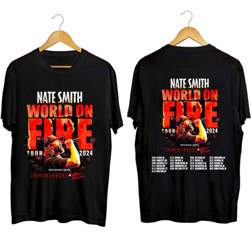 Nate Smith World On Fire Tour 2024 Shirt, Nate Smith Fan Shirt, Nate Smith 2024 Concert Shirt, World On Fire Concert 2024 Shirt