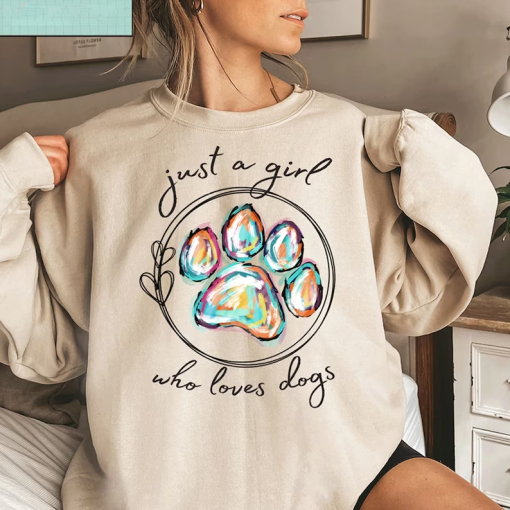 Personalized Dog Lover All Over Printed Sweatshirts Hoodie, Just A Girl Who Loves Dogs Unisex Sweatshirts, Gift For Pet Owners, Pet Lovers