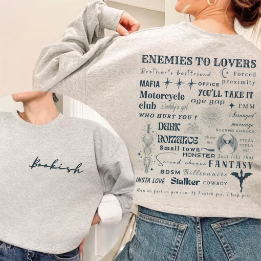 Romance Tropes sweatshirt Smut merch Romantasy Bookish goodies Enemies to lovers Dark Romance Fantasy book lover gift Bookish sweatshirt