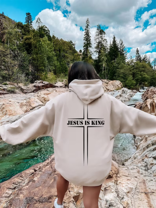 Jesus Is King Sweatshirt, Christian Shirt, Graphic Believer Hoodie, Trendy Faith Shirt, Aesthetic Jesus Shirt, Gifts for Christian, P6400