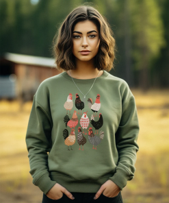 Adorable Chicken Sweatshirt, Farm Life Apparel, Chicken…