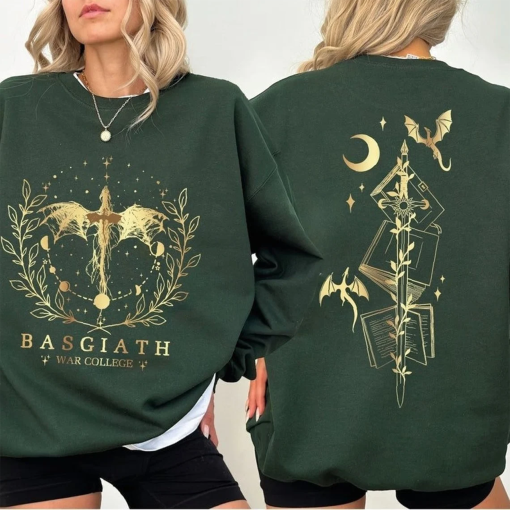 Basgiath War College Double-Sided Sweatshirt, Violet Sorrengail Bookish Hoodie, Basgiath War Sweatshirt, Fourth Wing Shirt