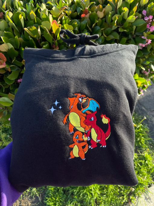 Pokemon Ch..arizar..d Embroidered Hoodie; Pokemon Char..iza..rd embroidered sweatshirt; Pokemon embroidery; Pokemon Hoodies; Ch..ariz.ard sweatshirt