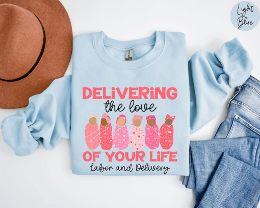 Labor and Delivery Nurse Valentine’s Day Sweatshirt, L&D Nurse Shirt, Labor and Delivery Crewneck, Labor and Delivery Nurse Gift, LD Sweater