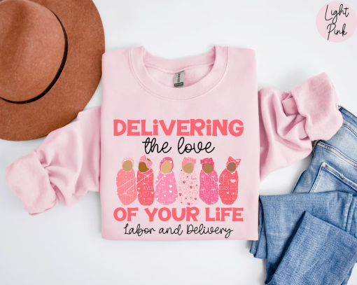 Labor and Delivery Nurse Valentine’s Day Sweatshirt, L&D Nurse Shirt, Labor and Delivery Crewneck, Labor and Delivery Nurse Gift, LD Sweater