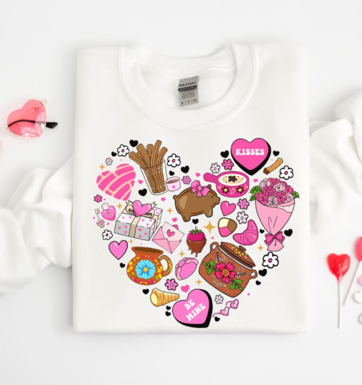 Conchas Valentine shirt, Mexican Valentine shirt, Cafecito y Chisme Valentine’s Day shirt, Concha Valentine’s Day