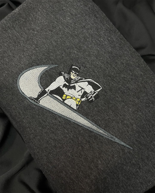 Batman inspired/ fully embroidered sweatshirt or hoodie/ trendy sweatshirt