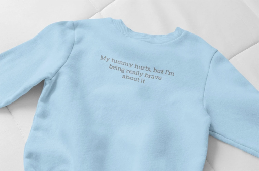 My Tummy Hurts, But I’m Being Really Brave About it, Unisex Heavy-Blend™ Crewneck Sweatshirt, Tummy Ache, Tummy Problems, Gift for Girls