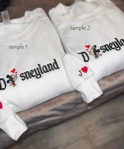 Embroidered couple Disneyland sweatshirt, inspired Disney world…