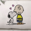 Adorable Snoopy Embroidered Crewneck hearts valentine’s day couples cute