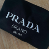 Prada Vintage Unisex Black Embroidered Hoodie