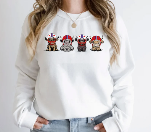 Buffalo Highland Cow Football Sweatshirt, Buffalo Football Hoodie, Highland Cow Football T-shirt, Buffalo Game day shirt, Cute highland cow