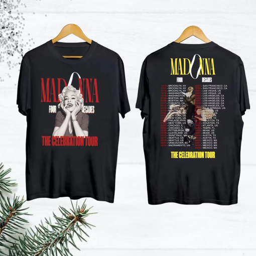 Madonna Fan Gift Shirt, 2024 Tour Madonna The Celebration T-Shirt, Madonna 90s Vintage Shirt, Four Decades Tour Shirt, Madonna Concert Merch