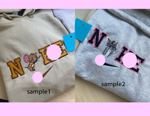 To-m And J-err-y Couple Sweatshirt, Car-too-n Embroidered Sweatshirts, Trending Crewneck, Valentine gift