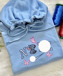 Stitch x Angel Custom Embroidered Sweatshirt, Couple…