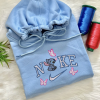 Hearts Couples Embroidered Hoodies, Valentines Day Gifts For Couples