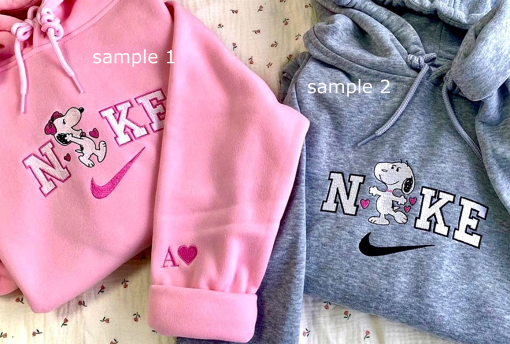 Sn/oo/py Love Embroidered Sweatshirt, Valentine’s Day Hoodie, Couple Sweatshirt, Valentine’s Day Embroidery, Sn.oopy Sweatshirt