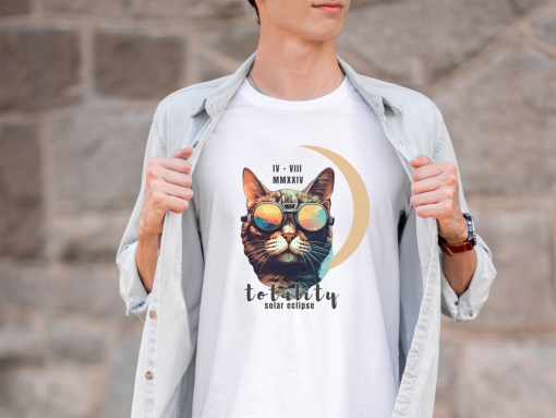 Total Eclipse April 8th 2024 Shirt, American Eclipse 4.08.24, Astronomy T-Shirt Celestial Tee Eclipse, Astrology T Shirt, Cool Cat lover tee