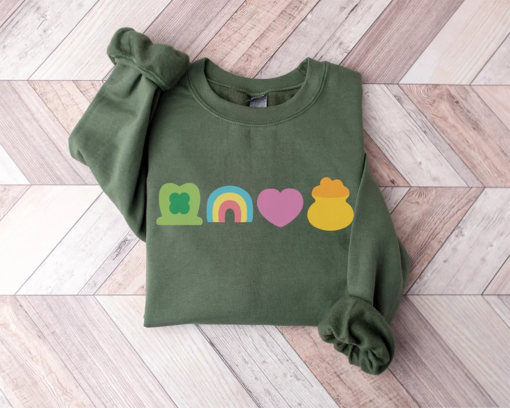 St Patrick’s Day Sweatshirt, Lucky Charm Sweatshirt, St Patricks Day Shirt, Shamrock Shirt, Rainbow Sweater, Lucky Sweatshirt,Saint Patricks