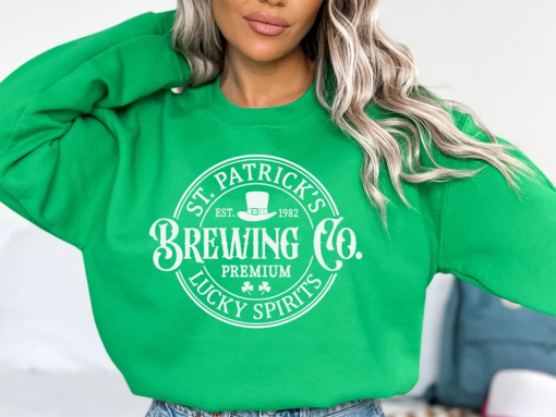 St. Patricks Brewing Co Sweatshirt, Lucky Sweatshirt, Funny St Patrick’s Day Sweatshirt, Shamrock Shirt, Irish Shirt, Drinking Sweatshirt