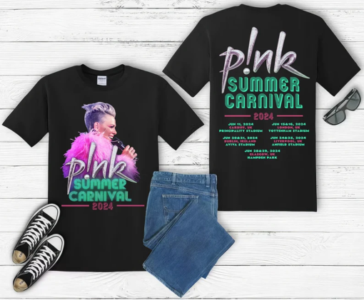 P!nk Pink Singer UK Summer Carnival 2024 Festival Tour T shirt Hoodie HoodyS-M-L-XL-XXL-3XL-4XL-5XL Oversized Men Women Unisex