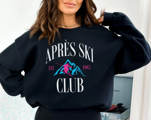 Après Ski Club Crewneck Sweatshirt | 80s, 90s, Vintage Style Pullover | Bachelorette | Aspen, Vail, Whistler| Men’s, Women’s | Unisex Fit