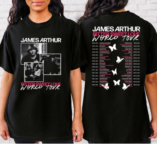 James Arthur Tour 2024 Shirt, Arthur Bitter Sweet Love 2024 World Tour Shirt