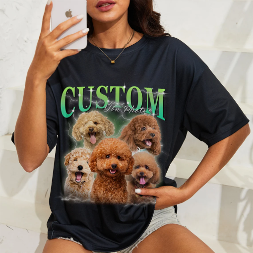 Custom Dog Photo shirt| Custom Bootleg Rap Tee | Custom Photo – Vintage Graphic 90s Tshirt | Design Unique Pet T-shirt | Gift for Dog Lover