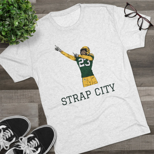 Green Bay Packers – Jaire Alexander – Strap City Saying Tee – Premium Quality, Unbeatable Comfort, and Casual Elegance for True Fans!