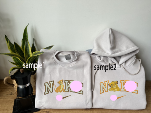 Embroidered Animal Couple Lovely Characters embroidered Sweatshirt, embroidered Hoodie, Personalized Couple Sweatshirt, Valentine’s Day