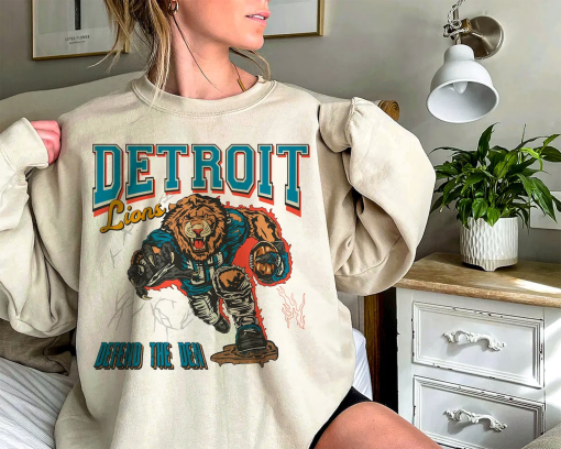 Detroit Football Sweatshirt/ Lions Football Crewneck/ Bootleg Detroit Football Shirt/ Detroit Sports Sweatshirt/ Detroit Football Shirt