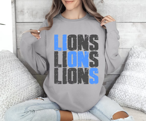 Vintage Detroit Football Sweatshirt Lions Football Crewneck Retro Style Lions Shirt Gift for Lions Football Fan Detroit Lions Gift Michigan