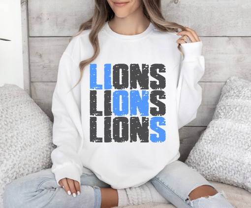 Vintage Detroit Football Sweatshirt Lions Football Crewneck Retro Style Lions Shirt Gift for Lions Football Fan Detroit Lions Gift Michigan