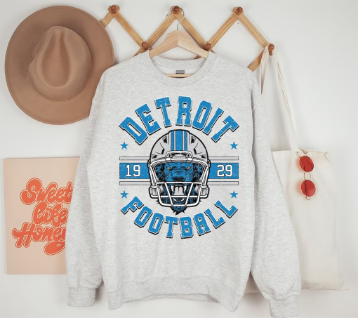 Detroit Football Vintage Style GIFT Sweatshirt, Detroit Football Tee, Detroit Football Shirt, Detroit Sweater,Sunday Footbal sweatshirt gift