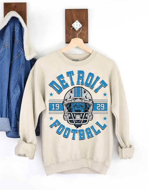 Detroit Football Vintage Style GIFT Sweatshirt, Detroit Football Tee, Detroit Football Shirt, Detroit Sweater,Sunday Footbal sweatshirt gift