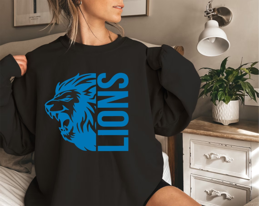 Vintage Detroit Football Sweatshirt Lions Football Crewneck Retro Style Lions Shirt Gift for Lions Football Fan Detroit Lions Gift Michigan