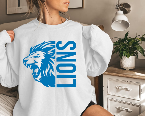 Vintage Detroit Football Sweatshirt Lions Football Crewneck Retro Style Lions Shirt Gift for Lions Football Fan Detroit Lions Gift Michigan