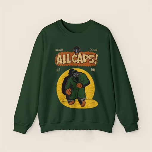 MF Doom Madlib All Caps Crewneck Sweatshirt | 8 Colors Available | Unisex Men’s Women’s Sweatshirt | Size S – 5XL