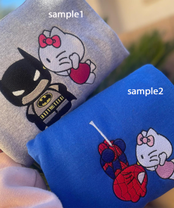 Batman and Ki.tty inspired/ fully embroidered sweatshirt…