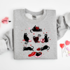 Black Cat Valentine Shirt, Cat Happy Valentines Day Sweatshirt, Pet Valentine Hoodie, Cat Mom Valentines Tee